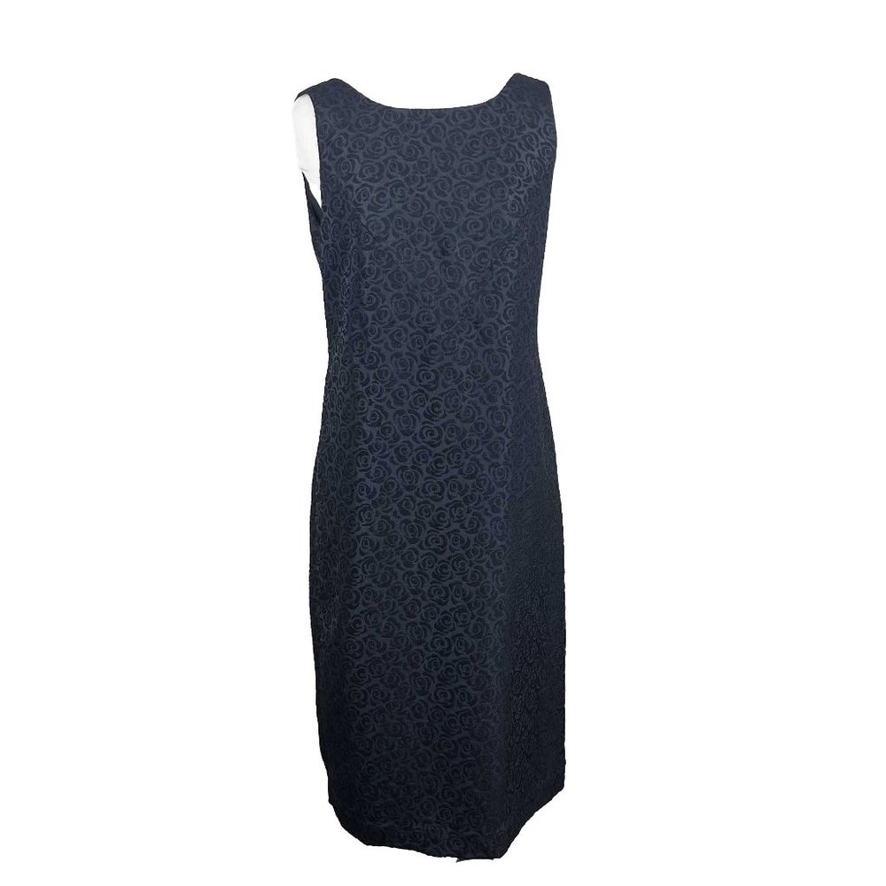 J. Peterman black jacquard roses print shift dress